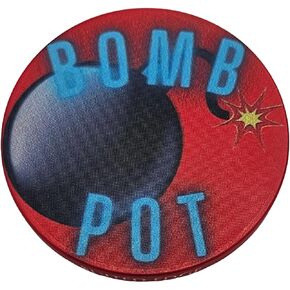 Bomb Pot Button for Texas Hold 'Em or Omaha Poker. Double Sided - 2 inch Diameter. Thick Ceramic Chip Similar to Those Found in Card Rooms and Casinos Across The Country in Saudi Arabia
