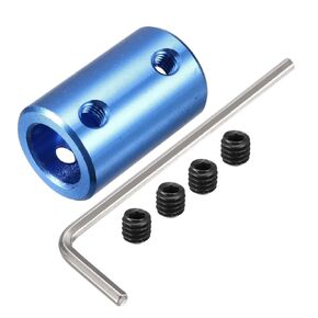 uxcell 1/4 inch to 10mm Bore Rigid Coupling Set Screw L25XD16 Aluminum Alloy,Shaft Coupler Connector,Motor Accessories,Navy Blue