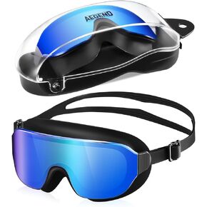 Aegend Swim Goggles, Wide View Swimming Goggles for Adult Youth, UV Protection No Leaking Clear Vision Goggles for Men Women