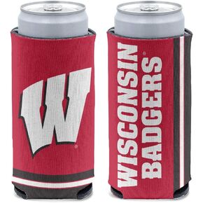 NCAA Wisconsin Badgers Slim Can Cooler, Team Colors, One Size