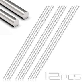 3mm x 300mm 304 Stainless Steel Round Rod, Metal Shaft, Stainless Steel Smooth Rods for Industry, Metal Working Hobbies and DIY Craft 24Pcs (24, 3mm * 300mm)