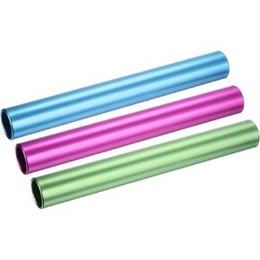 3 Pack Relay Track Baton - Smooth Aluminum Alloy Hollow Tube, Apply to Team Building/Relay Races (Green, Pink, Blue)