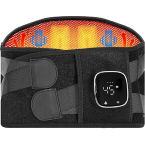 Cordless Heating Pad for Back,Portable Heating Pad Lower Back Massager for Back Pain Relief,3 Heating Levels 5 Vibration Massage,Christmas Gifts for Women Men