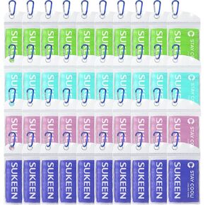 Sukeen Cooling Towel for Neck and Face(40"x12"),Bulk Ice Towel, Quick Dry Sports Cool Towels, Soft Breathable Sweat Towels for Workout, Yoga, Golf, Gym, Camping, Sport, Running(40pack) in Saudi Arabia