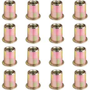 برشام المكسرات 3/8 ''-16UNC الخيوط إدراج الزنك مطلي الكربون الصلب شقة رئيس جوزة برْشام أداة (50 قطعة) in Kuwait