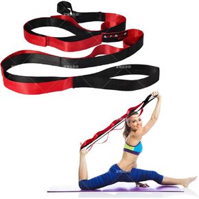 Durable Non-Elastic Stretch Strap for Physical Therapy and Yoga, 10 Loops Stretching Band for Pilates, Flexibility, Exercise - Ideal for Men & Women