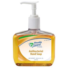Health Guard 5019 Antibacterial Hand Soap, 8 oz. Pump Bottle, Amber with Citrus Spice Scent (Pack of 12)
