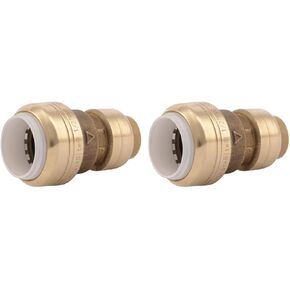 SharkBite 3/4 Inch CTS x 3/4 Inch PVC Transition Coupling, Push to Connect Brass Plumbing Fitting, PEX Pipe, Copper, CPVC, PE-RT, HDPE, UIP4016A