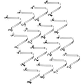 PATIKIL 8.5x6mm Kayak Paddle Snaps, 16 Pack Tent Pole Clips Steel V Shaped Double Pins Push Button Spring Clips Lock Tube Pole Clips for Camping Awning