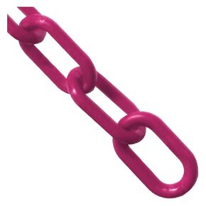 Mr. Chain Plastic Barrier Chain, Magenta, 3-Inch Link Diameter, 25-Foot Length (80018-25)