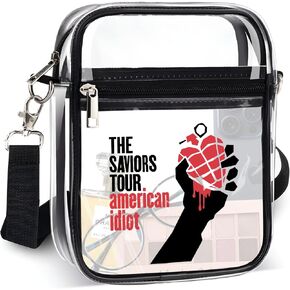 Clear Bag Stadium Approved for American Rock Band Green Day The Saviors 2024 Tour Concerts, Clear Crossbody Purse for Concerts, Green Day Merch in Saudi Arabia