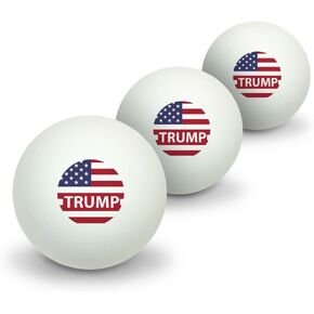 GRAPHICS & MORE President Trump American Flag Novelty Table Tennis Ping Pong Ball 3 Pack