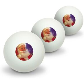 GRAPHICS & MORE Christmas Holiday Santa Snow Flurries Novelty Table Tennis Ping Pong Ball 3 Pack
