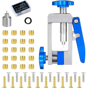 2 in 1 Bicycle Brake Hydraulic Hose Fitting Insert Tool, Bike Hydraulic Needle Driver Insertion Tool kit with Bicycle Brake Olive and Brass Connecting Insert Kit for Mountain Bike