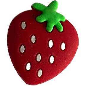 Red strawberryShape Tennis Racket Vibration Dampener Soft Silicon Racket Dampener Cartoon Shape Tennis Racquet Shock Absorbers Tennis Racket for Racquetball