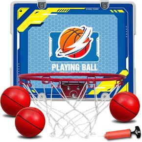 Indoor Basketball Hoop, Mini Basketball Hoop Indoor, Over The Door Basketball Hoop for Bedroom Office, Kids Boys Mini Hoop Gifts Toys, Basketball Hoop for Wall Mount Room, Basketball Hoop Door Hanging