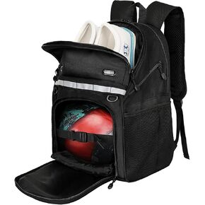 Goloni Bowling Backpack,Single Ball Bowling Bag with Shoe Compartment Up to Size 16,Bowling Bag with Padded Ball Holder