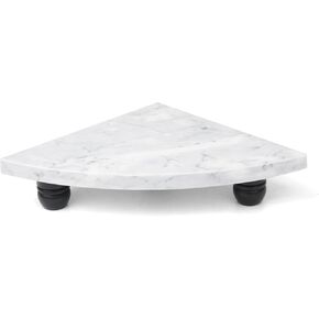 Marble Riser Decor Pedestal Tray, Decorative Marble Riser For Decor Display, Decorative Pedestal Stand for Kitchen Counter Decor (White-L)