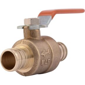 SharkBite 3/4 Inch Crimp Ball Valve with Drain, Brass Plumbing Fitting, PEX Pipe, PE-RT, 24613LFA