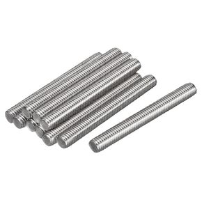 Fully Threaded Rod, M8-1.25 Thread Pitch, 100mm Length 304 Stainless Steel Thread Bar Studs Rods, Right-Hand Threads 10pcs