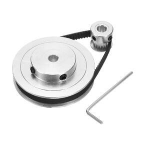 uxcell GT-2 Synchronous Wheel 20&80 Teeth 6.35mm Bore, Aluminum Alloy Timing Pulley Wheel with 1Pcs Length 200mm Width 6mm Belt for 3D Printer, CNC Machine (20-80T-6.35B-6)