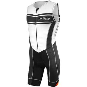De Soto Forza Triathlon Flisuit - 2020 - FFT (XX-Large, White/Black Stripe)