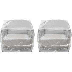 2PCS Plastic Furniture Covers for Storage,Heavy Duty Dust-Proof Moving Bags,Waterproof Clear Sofa Couch Chair Covers,Furniture Storage and Moving for Armchair Recliner,Extra Large Size 65x43x35 Inches