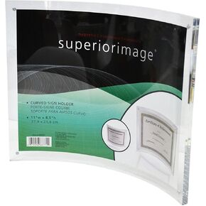 8.5x11 Acrylic Curved Picture Photo Frames,Curved Sign Holder with Magnetic for Diploma,Certificate or Plaque (Black &Clear)