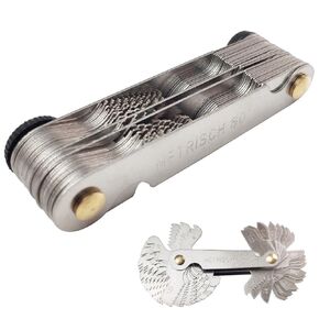 JEANSWILL Thread Pitch Gauges Measure Tool Set Stainless Steel Screw Cutting Gauge, America SAE Type, Metric & America SAE Type & British Whitworth