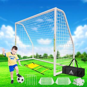 Soccer Goal for Backyard 10x6.5/8x5FT Soccer Goals Weatherproof and Match Standard Soccer Goal Post HPVC Frame with Carry Bag, 2 High-Strength Soccer Net, Outdoor Soccer Training Equipment for All Age