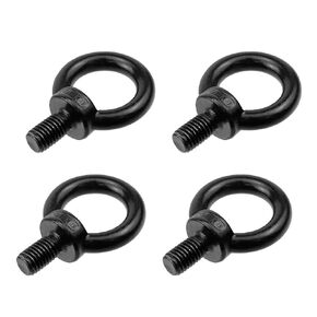Woogim 4PCS Black Stainless Steel Lifting Eye Bolt Lifting Shoulder Eye Bolt Machinery Shoulder Lifting Eye Bolt M10 for Hanging Hammocks, Swing Chairs, Heavy-Duty Suspension