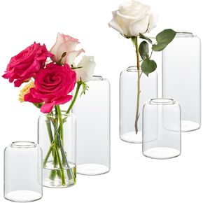 Glass Bud Vases Set of 24, Clear Flower Vase for Centerpieces, Small Vases for Flowers, Decor Centerpiece for Bathroom, Decorative Vases for House Warming