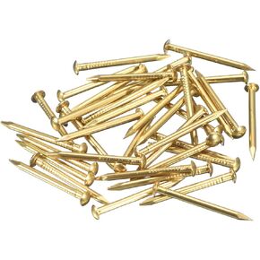 uxcell 40 Pcs Small Tiny Nails 2.8mmx30mm(DxL) Tiny Brass Nails Hardware Nails Small Nail for Wooden DIY Decorative Boxes Household Accessories, Brass Tone