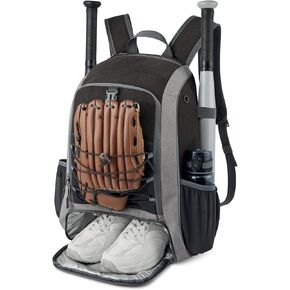 G4Free Baseball Bag for Youth Adults, Softball Bag with Shoes Compartment, Large Baseball Bat Backpack with Fence Hook, Lightweight T-ball Gear
