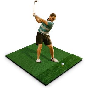 Golf Hitting Mat - 4 x 5 feet Golf Training Mat Indoor Outdoor with Long/Short Artificial Golf Practice Turf Area for Chipping Swing Driving, Golf Gifts for Men/Women/Golf Lovers