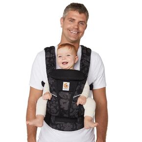 Ergobaby Omni Breeze All Carry Positions Breathable Mesh Baby Carrier Newborn to Toddler with Enhanced Lumbar Support & Airflow (7-45 Lb), Soft Olive Diamond