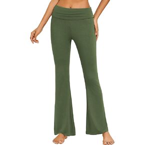 Ekouaer Flare Leggings Yoga Pants for Women Comfy Pajama Pants Fold Over Lounge Bell Bottom Pants