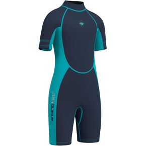 Kids Wetsuit for Boys Girls Toddlers, 3mm Back Zip Neoprene Keep Warm in Cold Water for Swimming Snorkeling Surfing Diving