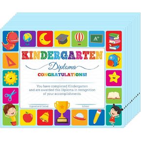 WhatSign 30PCS Kindergarten Graduation Certificate Preschool Diploma Kindergarten Achievement Certificates for Kid Certificate of Completion Student Awards Elementary School Teacher Classroom Supplies