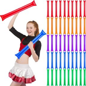 50 PCS Thunder Sticks Thicken Plastic Cheersticks Inflatable Thunder Sticks Sporting Events Team Spirit Cheersticks Sporting Cheers Basketball Football Dance Party