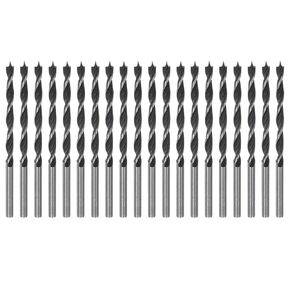 10pcs Brad Point Drill Bits 3mm(1/8") Dia Straight Round Shank Metric Brad Point Spiral Twist Drill Bits for Softwood Hardwood Plywood Plastic Rubber, Black