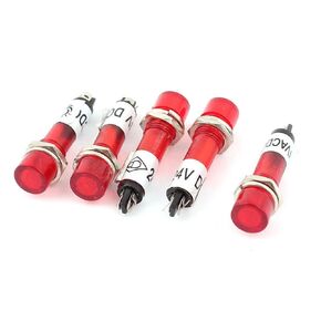uxcell a15051200ux0111 Bulb Signal Indicator Pilot Light Lamp, AC/DC 24V, 5 Piece, 7 mm Thread Diameter, Red