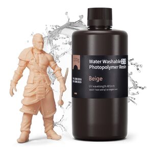ELEGOO Water Washable 2.0 3D Printer Resin Grey 2KG, Low Shrinkage High Durability 395-405nm Fast Curing 3D Printing Liquid, High Strength and Toughness Resin for LCD/SLA/DLP Resin Printers