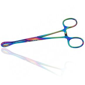 New Multi Color Body Piercing Forceps KIT Un Slotted HEMOSTAT Sponge CLAMP 7"