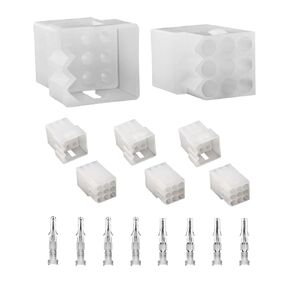 JRready ST6419 Standard.093" Pin and Socket Power Connectors 9 Circuits (4 Matched Sets), 14-20 AWG, Compatible with Molex Standard.093" 9 Pin Male& Female Connector, 5.03 mm Pitch, Free Hanging