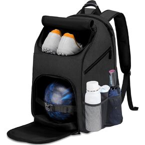 Bowling Bag,Bowling Ball Bag for Bowling Accessories,Bowling Shoes and Bowling Balls Separate Space，Silicone Handle,Large, with Padded Ball Holder,Gifts for Bowling Lovers in Kuwait