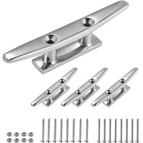 CHANGE MOORE Boat Cleat Open Base Boat Cleat, Dock Cleats 4 inch Dock Cleat 316 Stainless Steel Boat Mooring Accessories, Include Installation Accessories
