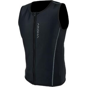 AKONA AQ-Tec Unisex Zippered Vest (X-Large), Black
