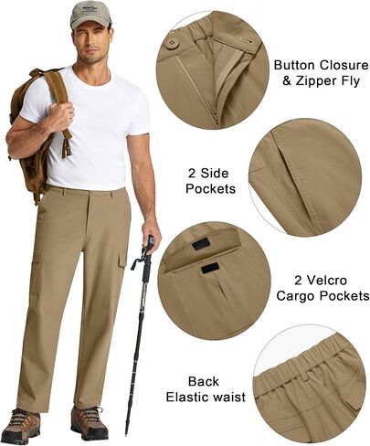 COOFANDY Men's Hiking Cargo Pants Lightweight Quick Dry Outdoor Work Pants for Golf Athletic Travel with Multi Pockets in Saudi Arabia