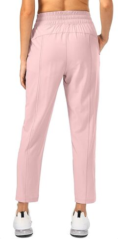 Obla Women's Lightweight Golf Pants with Zipper Pockets High Waisted Casual Track Work Ankle Pants for Women in Saudi Arabia